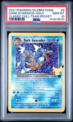 2021 POKEMON CELEBRATIONS CLASSIC COLLECTION #8 DARK GYARADOS-HOLO PSA 10 - Image 1
