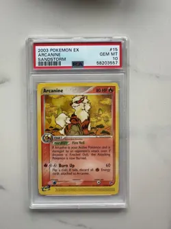 2003 POKEMON EX SANDSTORM #15 ARCANINE PSA 10 GEM MINT - Image 1