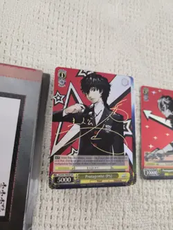 Weiss Schwarz Persona 5 Protagonist Gold Signature T03 SP Foil AND Trial Deck! - Image 3