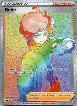 Bede - 207/202 - Pokemon Sword & Shield Base Set Secret Rare Card NM - Image 1