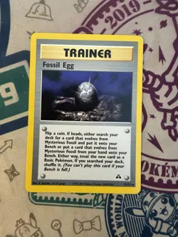 Pokemon Neo Discovery Trainer Card Vintage Fossil Egg 72/75 Uncommon - Image 3