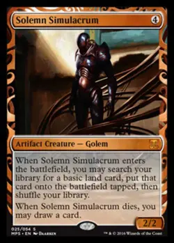 1x Solemn Simulacrum - Foil Light Play MTG Magic - Kid Icarus - - Image 1