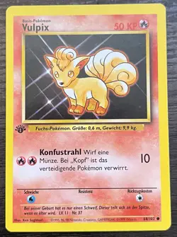 1st Edition GERMAN Vulpix 68/102 Pokemon TCG WOTC Base Set MINT - Image 1