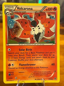 2015 Pokemon XY Ancient Origins Volcarona 17/98 Rare Holo Stage 1 MP - Image 1