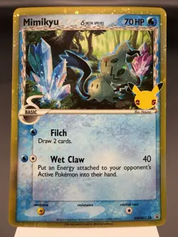 Mimikyu SWSH136 - Holo Promo - Celebrations Pokemon Card PLAYED - Image 1