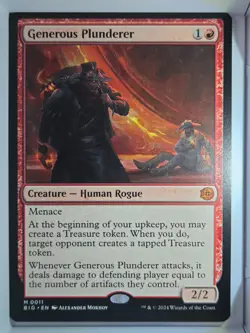 Generous Plunderer - M11 - MTG - Outlaws of Thunder Junction (BIG) - Image 1