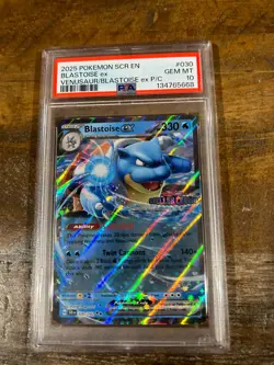 POKEMON 2025 Promo Premium Collection Stellar Crown BLASTOISE EX #030 PSA 10 Gem - Image 1
