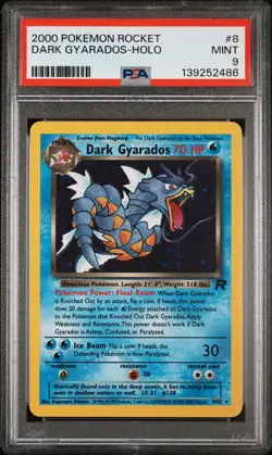 2000 POKEMON ROCKET #8 DARK GYARADOS-HOLO PSA 9 - Image 1