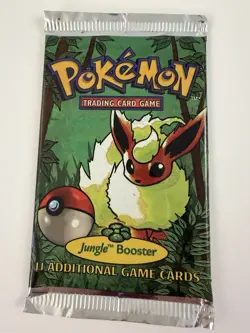 1999 Pokemon WOTC Unlimited Jungle Booster Pack Factory sealed FLAREON - Image 1