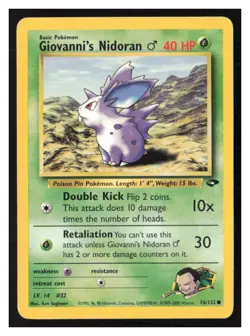 Giovanni's Nidoran M Gym Challenge #076/132 LP Pokemon - Image 1