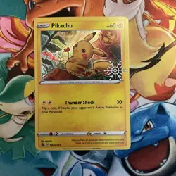 Pokemon Holiday Calendar 2022 promo SWSH153 Pikachu Snowflake Stamp NM - Image 2