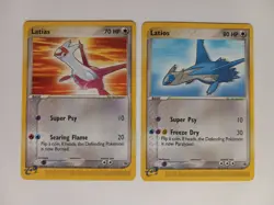 Pokemon TCG Cards: Latias 014 & Latios 015 Black Star Promo Heroes 2003 - Image 1