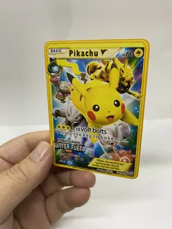 Pikachu V Gold Metal Pokemon Card-Collectible Gift Display！Christmas ff - Image 1