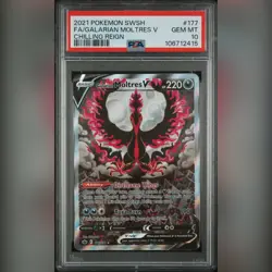 PSA 10 Galarian Moltres V 177/198 Alternate Art SWSH Chilling Reign Pokemon Card - Image 1