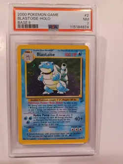 2000 POKEMON BASE SET 2 #2 BLASTOISE-HOLO PSA 7 - Image 1