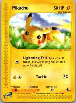Pikachu 124/165 - Expedition Base Set - Vintage WOTC 2002 Pokemon — NM - Image 1