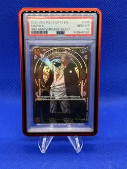 One Piece Carrying On His Will 3rd Anniversary Gold Shanks OP09-004 PSA 10 - Image 1