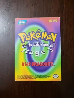 HP! Dragonite # 149 Card E12 of 12 Topps Movie Stage 3 Pokemon - Image 2