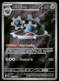 Pokemon Cards Klinklang 141/086 Black Bolt Illustration Rare NM - Image 1