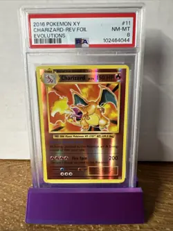 2016 Pokemon XY Evolutions Charizard Reverse Holo Foil PSA 8 - Image 1