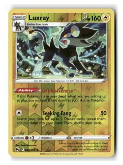 Luxray 044/159 Rare Crown Zenith Pokemon Reverse Holo Near Mint - Image 1