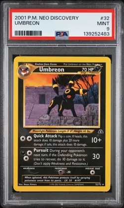 2001 POKEMON NEO DISCOVERY #32 UMBREON PSA 9 - Image 1