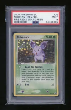POKEMON EX Fire Red & Leaf Green NIDORAN 70/112 Reverse Holo PSA 9 MINT - Image 1