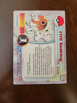 DMG! 2000 Pokemon TV Animation Edition Topps Blue Logo Seaking #119 SERIES 3 - Image 2