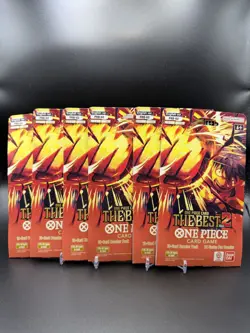 Lot Of 6 One Piece The Best Vol 2 Premium Booster Pack Sleaved New Sealed PRB-02 - Image 1