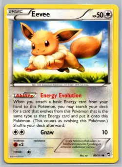 2014 Eevee 80/111 XY Furious Fists Pokemon Card Near Mint NM - Image 1