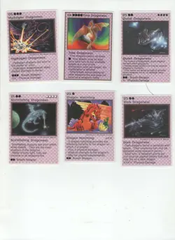 Lot of 6 Rare Galactic Empires CCG Dragon cards. Companion Games lot #24 - Image 1