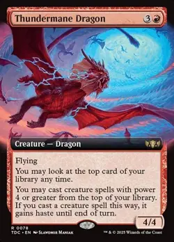 Thundermane Dragon - Extended Art TDC NM MTG - Image 1