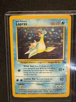 Pokemon TCG Fossil Lapras 10/62 Holo Rare LP WOTC 1999 Unlimited - Image 1
