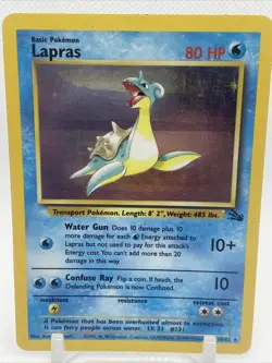 Pokemon TCG Lapras Fossil 10/62 Holo Unlimited Holo Rare - MP - Image 1