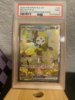 2025 POKEMON BLK EN-BLACK BOLT SPECIAL ILLUSTRATION RARE #167 MELOETTA EX PSA 9 - Image 1