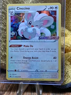 Cinccino SWSH009 PreRelease HOLO PROMO Pokemon Card - Image 1