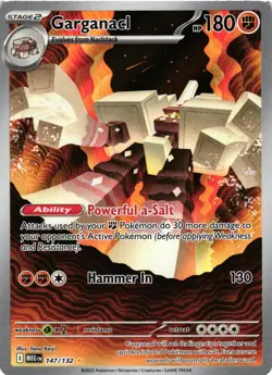 Pokemon TCG Garganacl 147/132 Me01: Mega Evolution Holo NM - Image 1