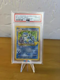 PSA 10 Gem Mint Blastoise 2/102 Pokemon Celebrations 25th Anniversary Holo Rare - Image 1