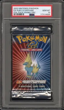 2003 NINTENDO POKEMON EX RUBY & SAPPHIRE BOOSTER PACK MANECTRIC PSA GEM MINT 10 - Image 1