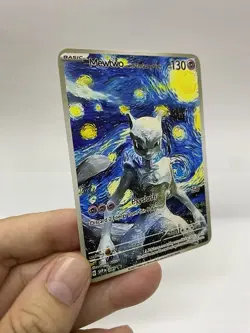 Mewtwo Van Gogh Gold Metal Pokemon Card-Collectible Gift Display！ Christmas cc - Image 5
