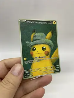 Pikachu Van Gogh Gold Metal Pokemon Card-Collectible Gift Display！ cc - Image 1