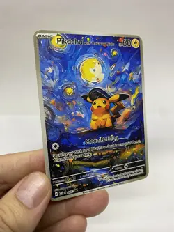 Pikachu Van Gogh Gold Metal Pokemon Card-Collectible Gift Display！ cc - Image 3