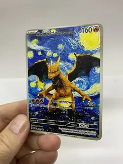 Charizard Van Gogh Gold Metal Pokemon Card-Collectible Gift Display！cc - Image 2