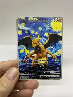 Charizard Van Gogh Gold Metal Pokemon Card-Collectible Gift Display！cc - Image 4