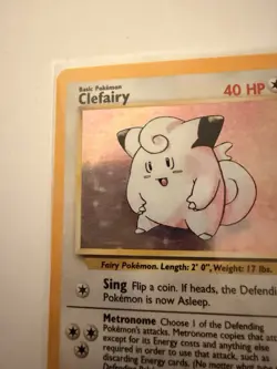 Pokemon TCG Clefairy Base Set Holo Unlimited Rare Card 5/102 Vintage 1999 LP - Image 5