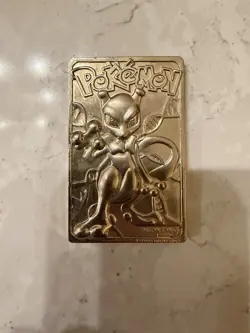 1999 Burger King Limited Edition Pokemon Trading Card 23K Gold Plated Mewtwo - Image 1