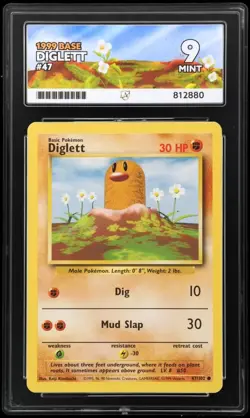Pokemon TCG Diglett Base Set 47/102 Ace 9 - Image 3