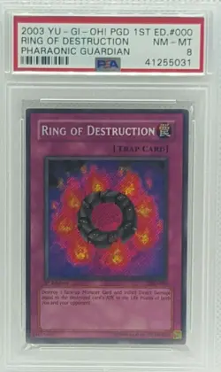 YU-GI-OH 2003 RING OF DESTRUCTION 1ST EDITION PGD-000 PSA -8 - Image 1
