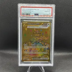 2025 POKEMON PRE EN-PRISMATIC EVOLUTIONS HYPER RARE #180 TERAPAGOS EX PSA 10 - Image 1