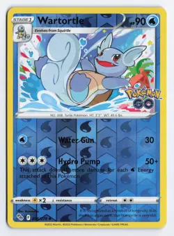 Wartortle 016/078 Pokemon GO Uncommon Reverse Holo NM - Image 1
